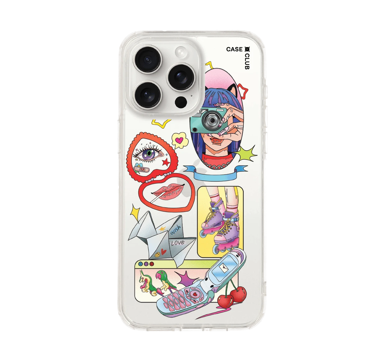 iphone 15 pro max clear case analog diary by bomfha